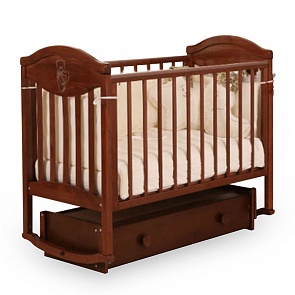 Детская кровать Лель АБ 23.4 Камелия с универсальным маятником, декор №007, темный орех (Лель, LIEL-АБ 23.4_темный орех)